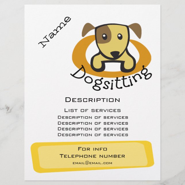 Dogsitting Promotion Flyer (Front)