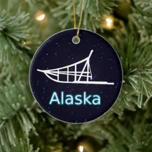 Dogsled Ceramic Ornament