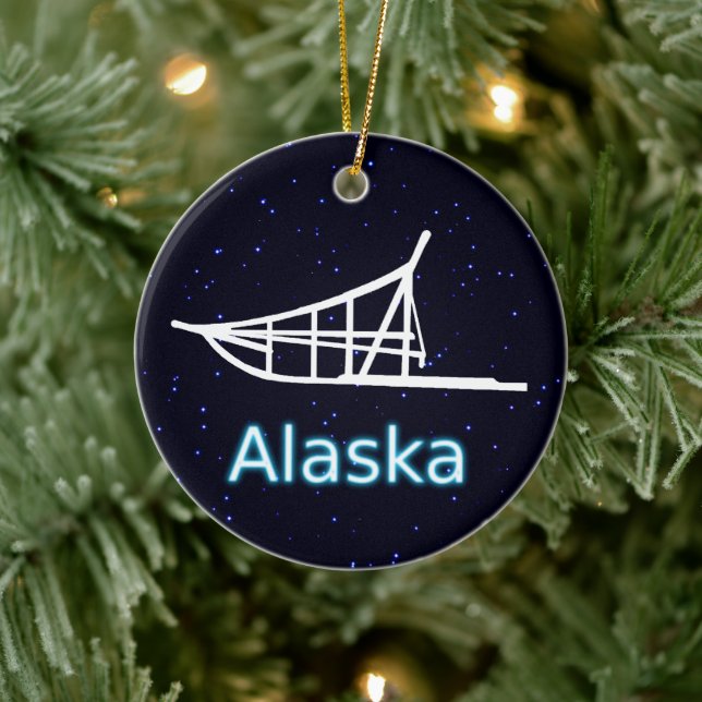 Dogsled Ceramic Ornament (Tree)