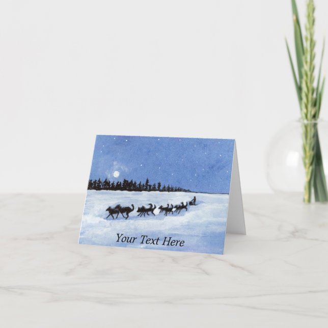Dogsled Letterpress Thank You Card (Front)