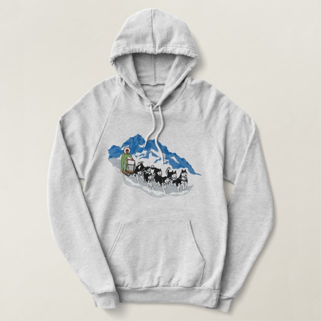 Dogsled Team Embroidered Hoodie (Design Front)