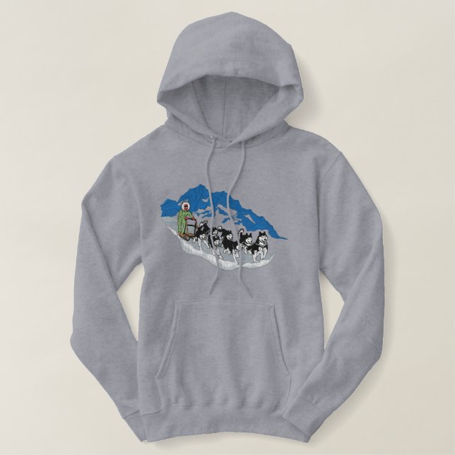 Dogsled Team Embroidered Hoodie (Design Front)