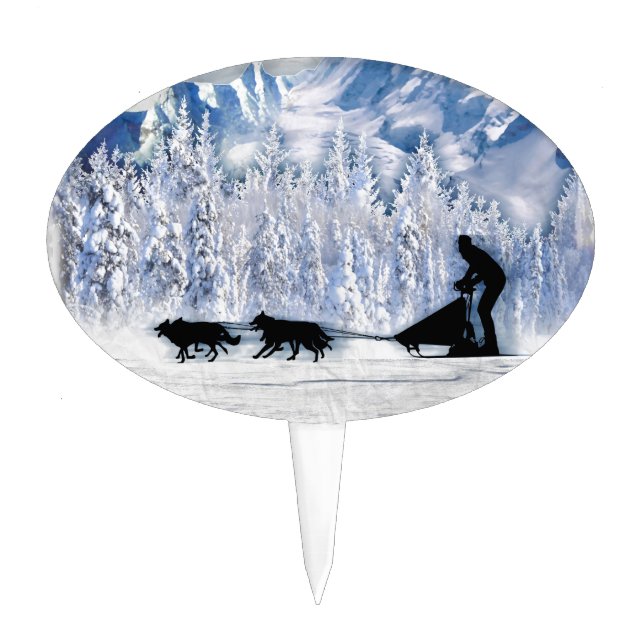 Dogsledding Cake Topper (Front)