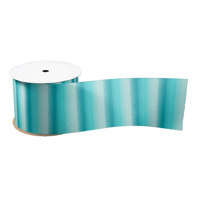 Dogtooth aqua teal blue stripes ribbon (Spool)