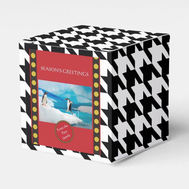 Dogtooth, Houndstooth Christmas products Favor Boxes (Front Side)