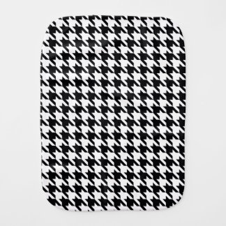 Dogtooth, Houndstooth pattern in Black&White Burp Cloth