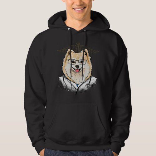 Dogtor Pomeranian Vet Doctor Physician Puppy Pet D Hoodie