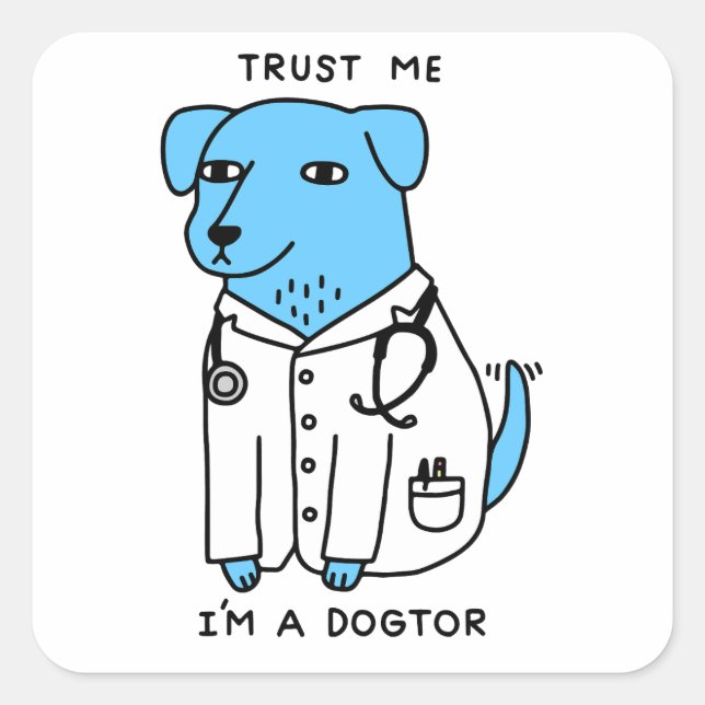 dogtor square sticker (Front)