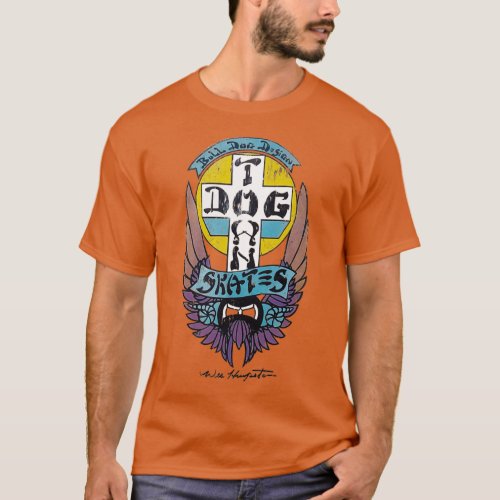 Dogtown Bulldog Design Distressed T_Shirt
