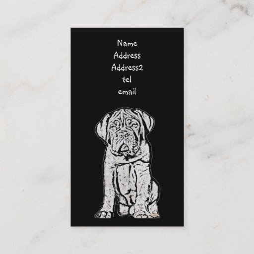 Customizable Dogue de Bordeaux business card