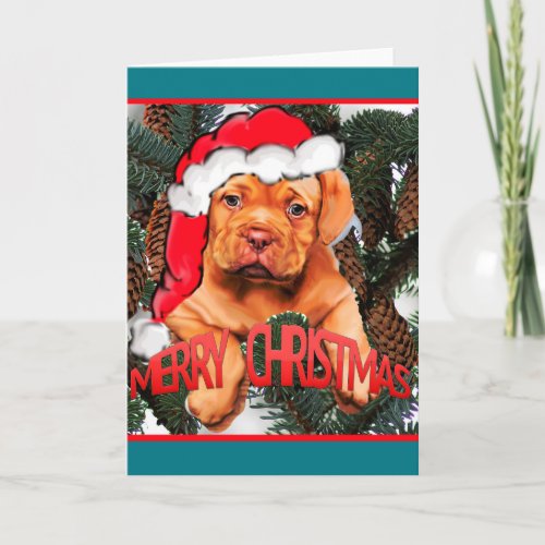 Dogue De Bordeaux Christmas Holiday Card