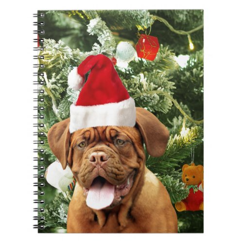 Dogue de Bordeaux Christmas Tree Snowman Gift Box Notebook