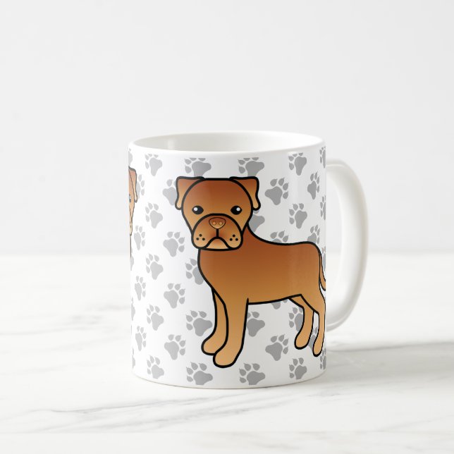 Dogue De Bordeaux Cute Cartoon Dog Coffee Mug (Front Right)