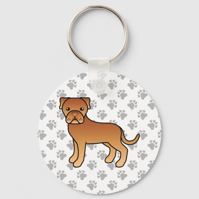 Dogue De Bordeaux Cute Cartoon Dog Keychain (Front)