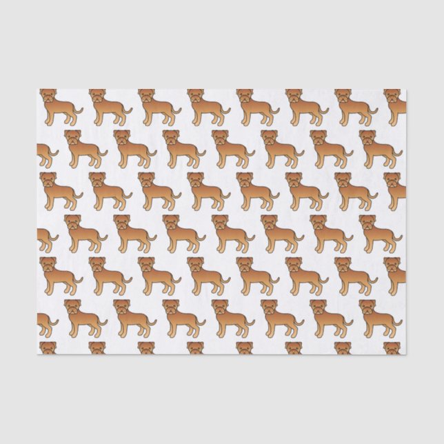 Dogue De Bordeaux Cute Cartoon Dog Pattern Tissue Paper (Front)