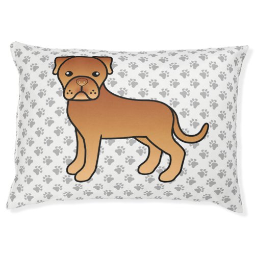 Dogue De Bordeaux Cute Cartoon Dog  Paws Pet Bed