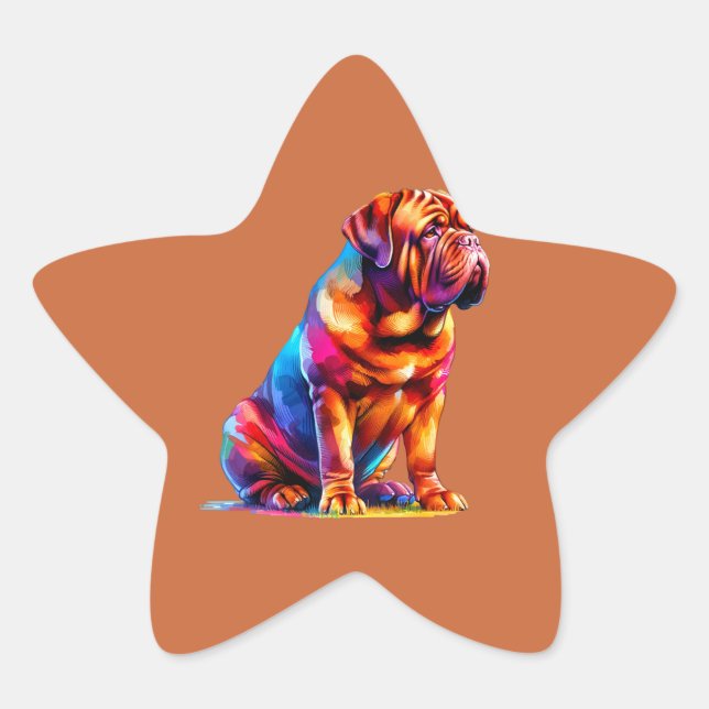 Dogue de Bordeaux Dog Star Sticker (Front)