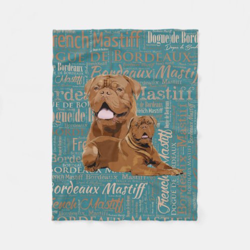 Dogue de Bordeaux _ French Mastiff Fleece Blanket