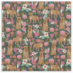 Dogue de bordeaux french mastiff vintage florals fabric