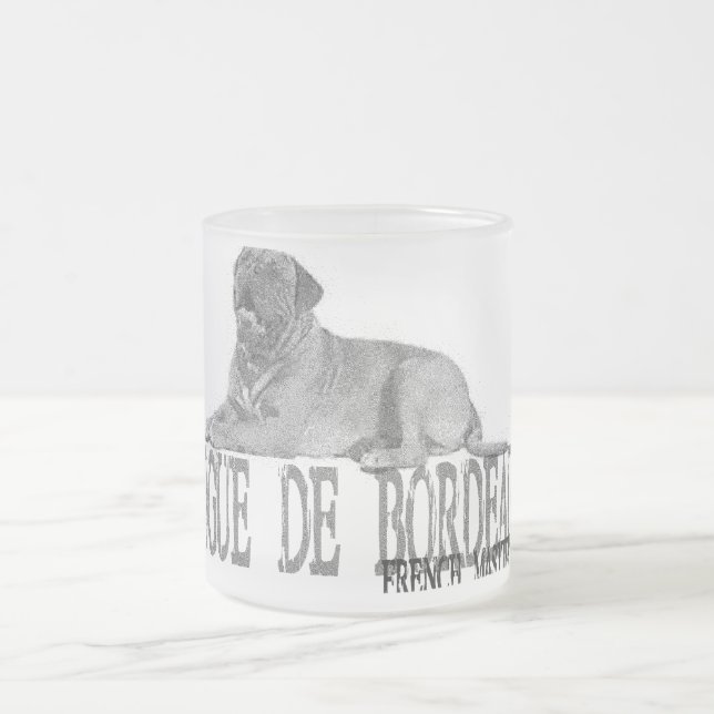Dogue de Bordeaux Frosted Glass Coffee Mug (Center)