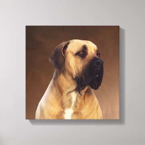 Dogue De Bordeaux Mastiff Dog Portrait Painting Canvas Print