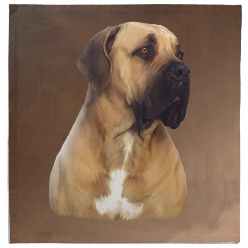 Dogue De Bordeaux Mastiff Dog Portrait Painting Napkin