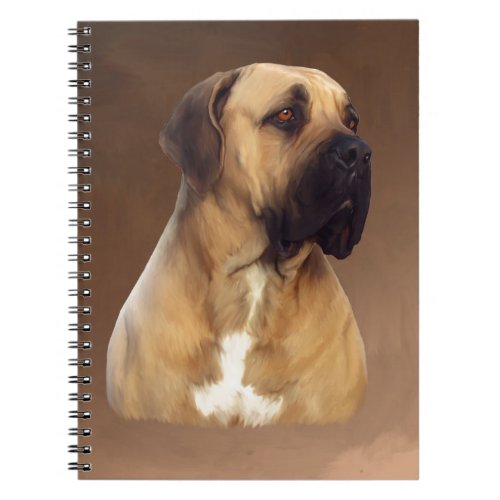 Dogue De Bordeaux Mastiff Dog Portrait Painting Notebook