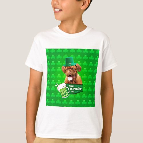 Dogue De Bordeaux Mastiff St Patricks Day T_Shirt