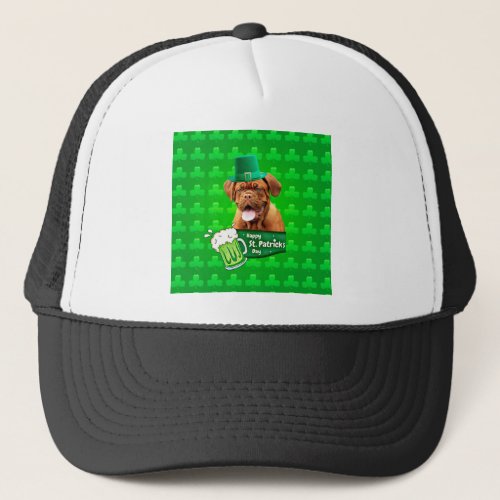 Dogue De Bordeaux Mastiff St Patricks Day Trucker Hat