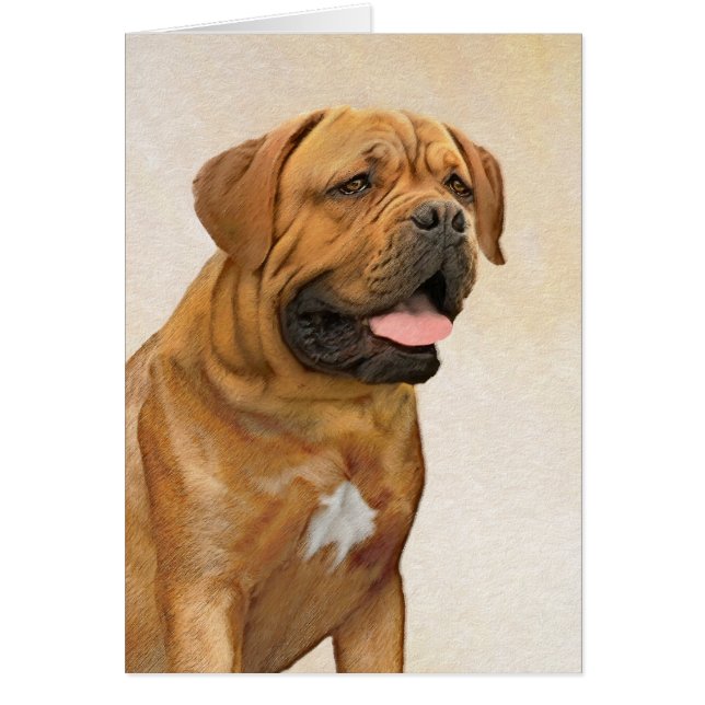 Dogue de Bordeaux Painting - Cute Original Dog Art (Front)