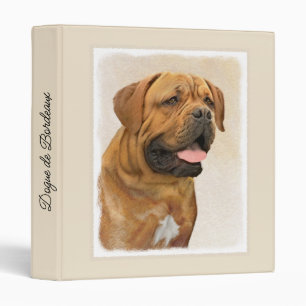 Dogue de Bordeaux Painting - Cute Original Dog Art 3 Ring Binder