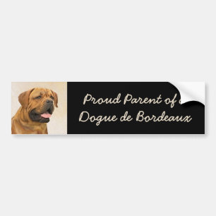 Dogue de Bordeaux Painting - Cute Original Dog Art Bumper Sticker