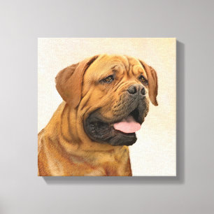 Dogue de Bordeaux Painting - Cute Original Dog Art Canvas Print
