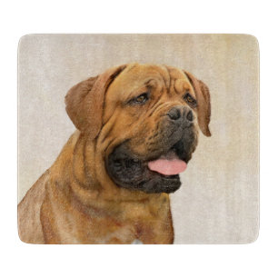 Dogue de Bordeaux Painting - Cute Original Dog Art Cutting Board
