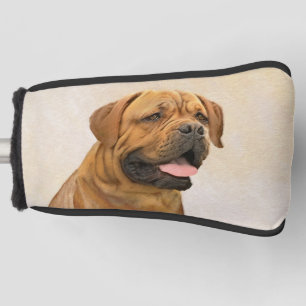 Dogue de Bordeaux Painting - Cute Original Dog Art Golf Head Cover