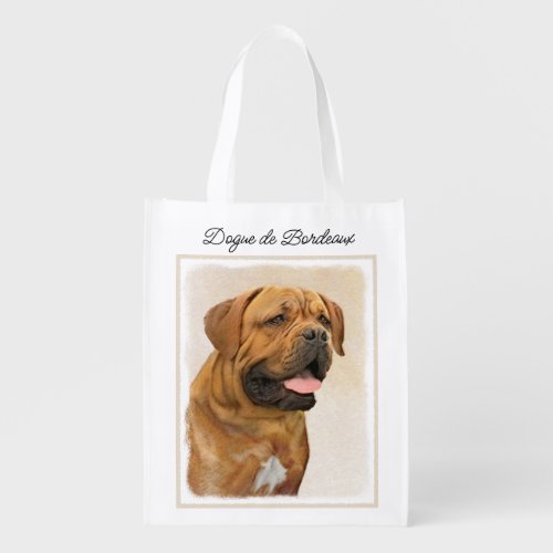 Dogue de Bordeaux Painting _ Cute Original Dog Art Grocery Bag