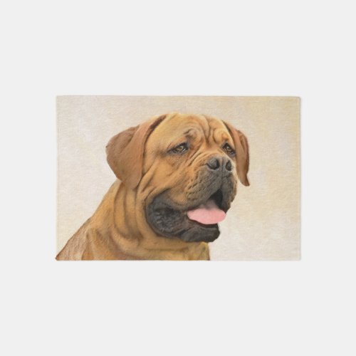 Dogue de Bordeaux Painting _ Cute Original Dog Art Rug