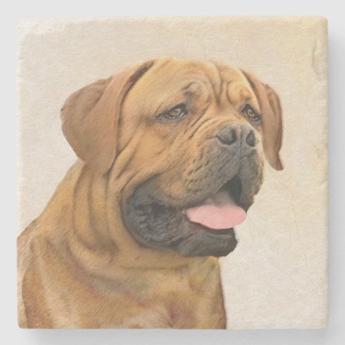 Dogue de Bordeaux Painting _ Cute Original Dog Art Stone Coaster