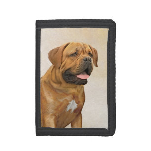 Dogue de Bordeaux Painting - Cute Original Dog Art Tri-fold Wallet