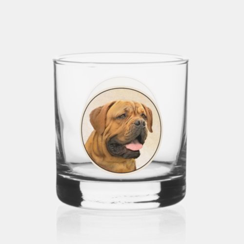 Dogue de Bordeaux Painting _ Cute Original Dog Art Whiskey Glass
