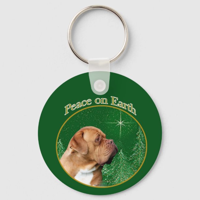 Dogue de Bordeaux Peace Keychain (Front)