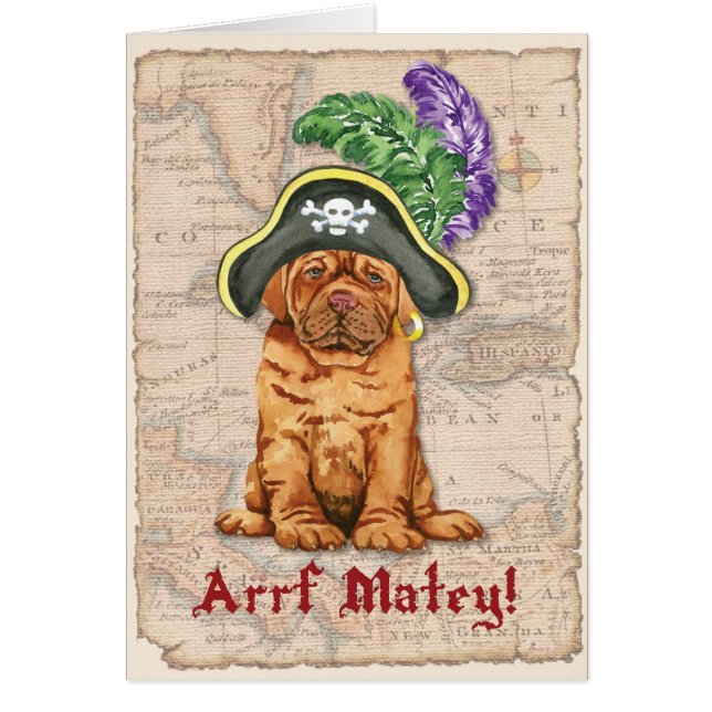 Dogue de Bordeaux Pirate Card (Front)