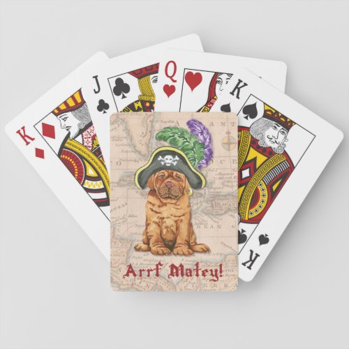 Dogue de Bordeaux Pirate Playing Cards