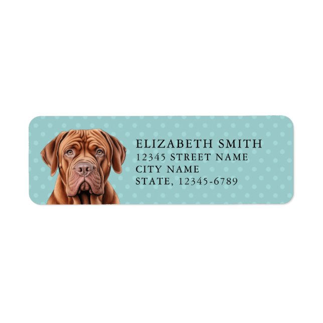 Dogue De Bordeaux Return Address Label (Front)