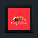 Dogue De Bordeaux Santa Hat Merry Christmas Gift Box<br><div class="desc">A cute Dogue de bordeaux wearing a red Santa hat. Perfect gift for Christmas!</div>
