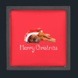 Dogue De Bordeaux Santa Hat Merry Christmas Jewelry Box<br><div class="desc">A cute Dogue de bordeaux wearing a red Santa hat. Perfect gift for Christmas!</div>