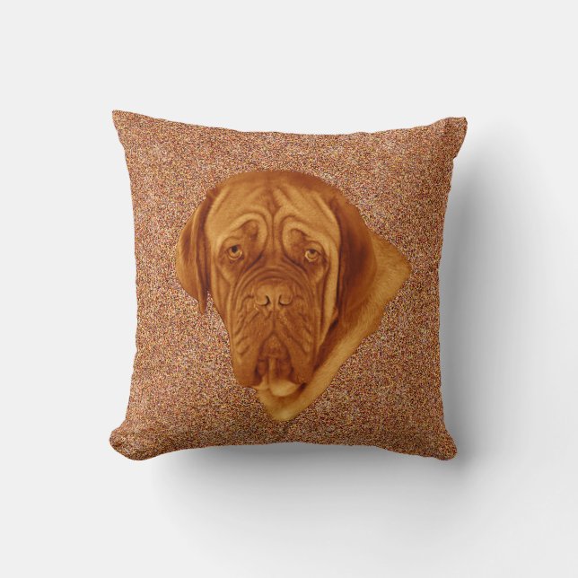 Dogue De Bordeaux Sooky Face Dog,  Throw Pillow (Front)
