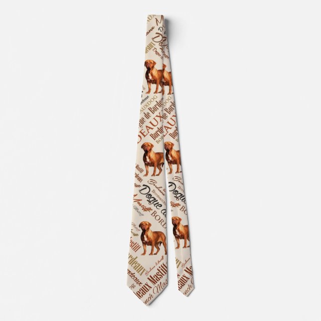 Dogue de Bordeaux Word Art Neck Tie (Front)