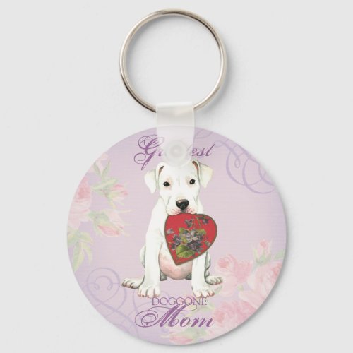 Dogue Heart Mom Keychain