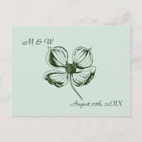 Dogwood Blossom Wedding Save the Date Postcard